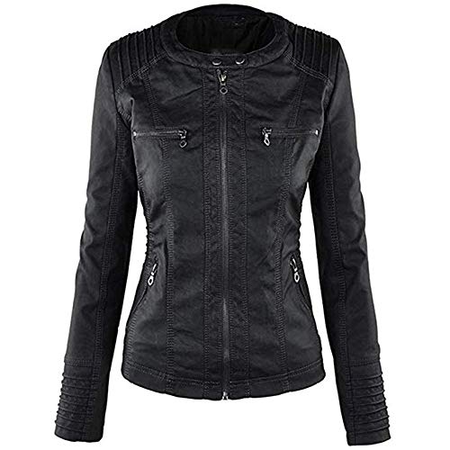 Newbestyle Mujer Cazadoras Polipiel Chaqueta Mujeres (tamaño Normal de la UE)