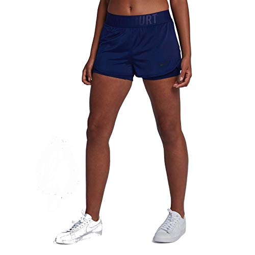 NIKE Dri-Fit Ace – Pantalones Cortos de Tenis para Mujer, Mujer, Color Blue Void/(Black), tamaño FR : M (Taille Fabricant : M)