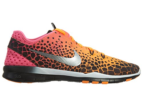 Nike Free Wmns Nke 5.0 TR Fit 5 PRT - BLK/mtllc SLVR-PNK PW-brght ct, color, talla 39