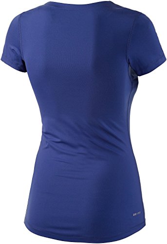 NIKE Kurzärmliges Shirt Pro V-Neck - Calzado de Jogging para Mujer, Color Azul, Talla XS