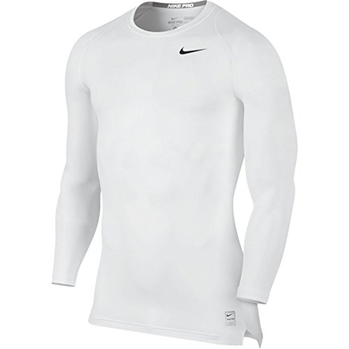 NIKE Langarmshirt Cool Comp Camiseta de Mangas largas, Hombre, Blanco/Plateado/Negro, XL