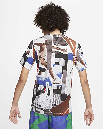 NIKE M J Brand Photo Crew T-Shirt, Blanco/Negro, XL Mens