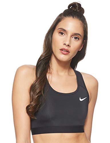 NIKE Med Band Bra Non Pad Sujetador de Deporte, Mujer, Black/Black/(White), XL