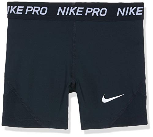 NIKE Pro Boy Short Pantalones Cortos, Niñas, Negro (Black/Black/Black/White), M (137-146 CM)