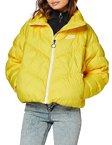 NIKE Sportswear Synthetic-Fill Chaqueta, Mujer, Chrome Yellow/White, XL