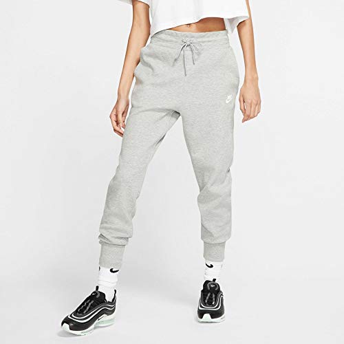 NIKE Sportswear Tech Fleece Pantalón, Mujer, dk Grey Heather/Matte Silver/White, M