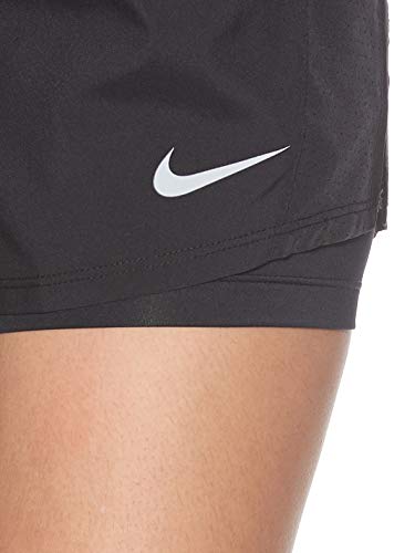 NIKE W Nk 10k 2in1 Short Pantalones Cortos de Deporte, Mujer, Black/Black/Black/(Wolf Grey), M