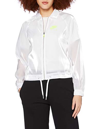 NIKE W NSW Air Jkt Sheen - Chaqueta Deportiva para Mujer, Color Blanco y voltios, Talla M