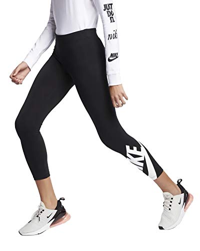 Nike W NSW Legasee Lggng 7/8 Futura Mallas, Mujer, Negro (Black/White), XS (0-2)