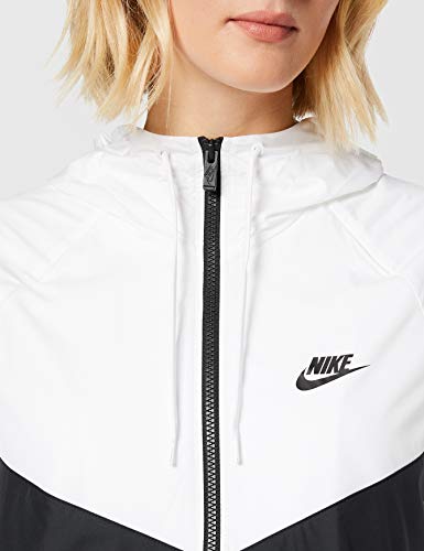 NIKE W NSW WR Jkt Chaqueta de Deporte, Mujer, White/Black/(Black), M