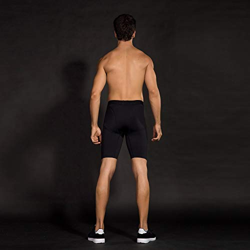 Niksa Mallas Cortas Running Hombre Pantalones Cortos de Compresión para Deporte, Fitness, Gym Negro Small