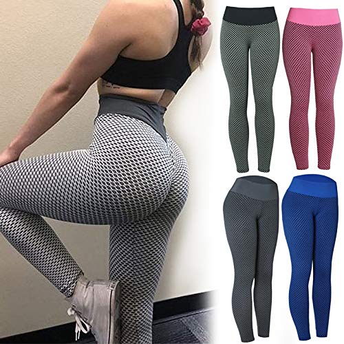 nlgzklsh 2021 Mujeres Deporte Yoga Pantalones Ajustados Leggings De Cintura Alta Con Textura Fruncida Culos Levantamiento Anti Celulitis Entrenamiento Medias