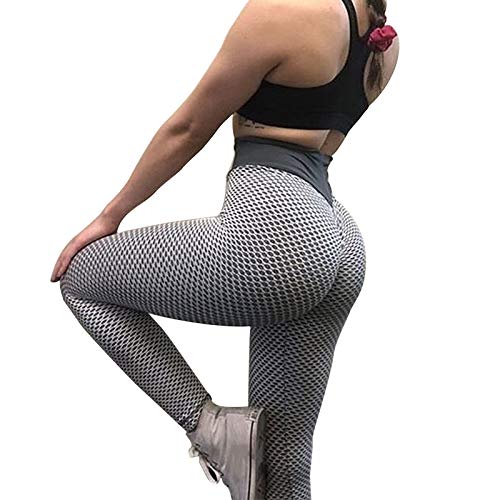 nlgzklsh 2021 Mujeres Deporte Yoga Pantalones Ajustados Leggings De Cintura Alta Con Textura Fruncida Culos Levantamiento Anti Celulitis Entrenamiento Medias