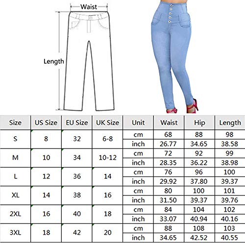 NOBRAND cintura alta mujeres pantalones vaqueros botones pantalón femenino delgado elástico más tamaño estiramiento jeans más tamaño denim azul flaco lápiz pantal| Jeans|
