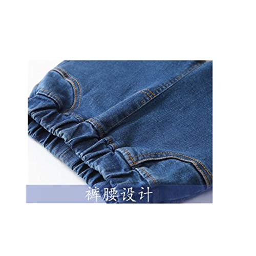 NOBRAND Pantalones Vaqueros de Hendidura para niños con Perlas para niñas Pantalones de Cintura elástica Lápiz Recto Liso Pantalones de Mezclilla Ajustados para niños