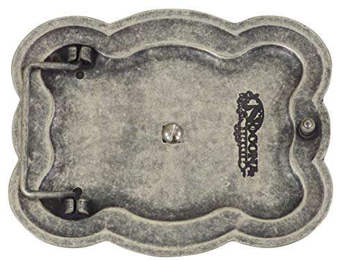 Nocona - Hebilla para cinturón de estilo westerno/cowboy, diseño de cráneo de toro indio, 10 x 8,1 cm, color negro