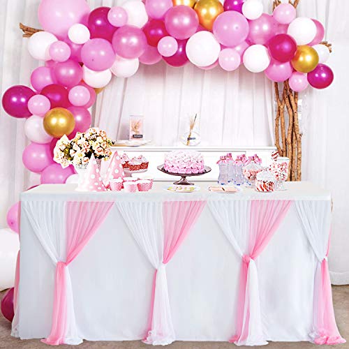 183 x 77 cm cumpleaños NSSONBEN Falda de mesa de tul rosa para fiestas de bebés cumpleaños infantiles bodas 