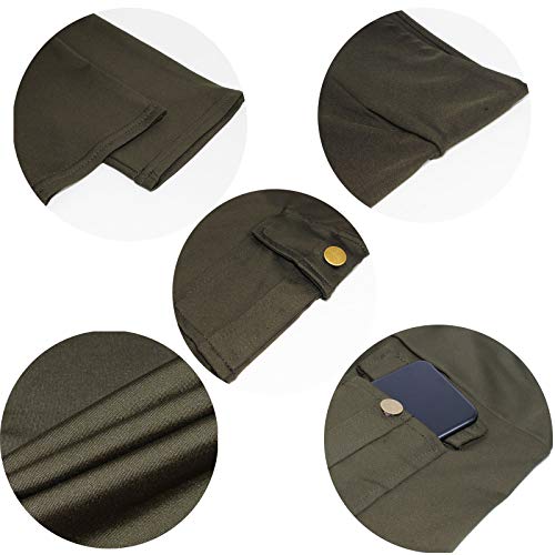 Nuofengkudu Mujer Militar Talle Alto Deportivos Leggins Push up Elasticos Running Yoga Fitness Trekking Tactico Pantalones Ejército Verde M