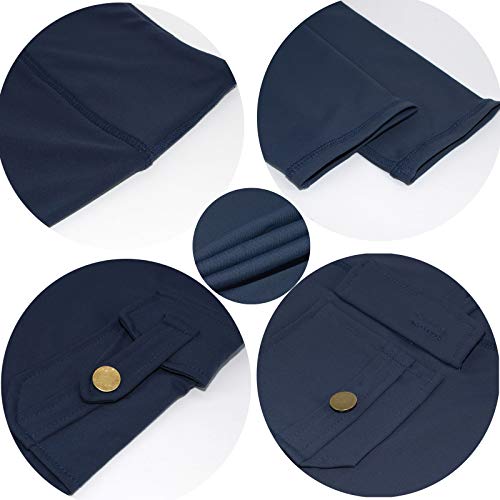 Nuofengkudu Mujer Militar Talle Alto Deportivos Leggins Push up Elasticos Running Yoga Fitness Trekking Tactico Pantalones Ejército(V-Azul Marino，M)