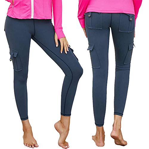 Nuofengkudu Mujer Militar Talle Alto Deportivos Leggins Push up Elasticos Running Yoga Fitness Trekking Tactico Pantalones Ejército(V-Azul Marino，M)