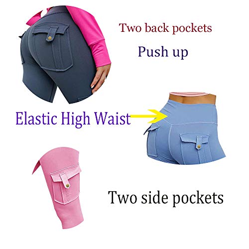 Nuofengkudu Mujer Militar Talle Alto Deportivos Leggins Push up Elasticos Running Yoga Fitness Trekking Tactico Pantalones Ejército(V-Rosa，L)