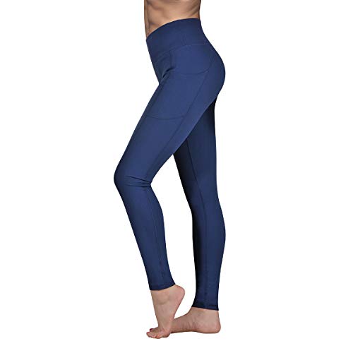 Occffy Leggings Mujer Fitness Cintura Alta Pantalones Deportivos Mallas para Running Training Estiramiento Yoga y Pilates P107 (Azul Profundo, M)