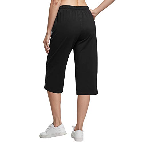 Ogeenier 3/4 Pantalon Chandal Mujer Algodon Pantalones Deporte Jogger Running Yoga Fitness con Bolsillos