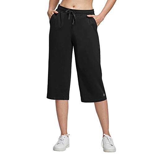 Ogeenier 3/4 Pantalon Chandal Mujer Algodon Pantalones Deporte Jogger Running Yoga Fitness con Bolsillos