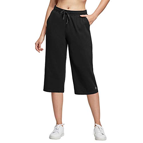 Ogeenier 3/4 Pantalon Chandal Mujer Algodon Pantalones Deporte Jogger Running Yoga Fitness con Bolsillos