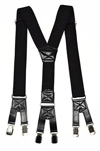 Olata Tirantes 'Y-Forma' Extra Fuerte con 6 Clips (40mm), Totalmente Ajustable. Negro