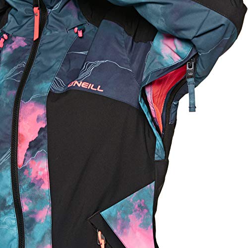 O'NEILL Snowboard Jacke Allure Jacket Chaquetas, Mujer, Azul/Rosa-Morado, Extra-Small