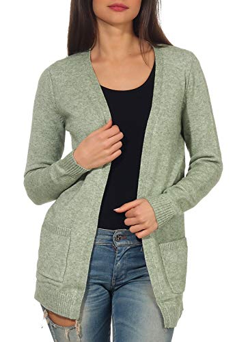 Only 15174274 Chaqueta Punto, Verde (Basil Detail: W. Melange), 40 (Talla del Fabricante: Medium) para Mujer