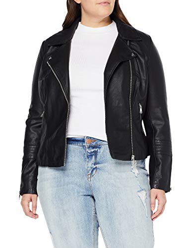 ONLY Carmakoma NOS Caremmy Faux Leather Biker Noos Chaqueta, Negro (Black Black), 56 (Talla del fabricante: 54) para Mujer