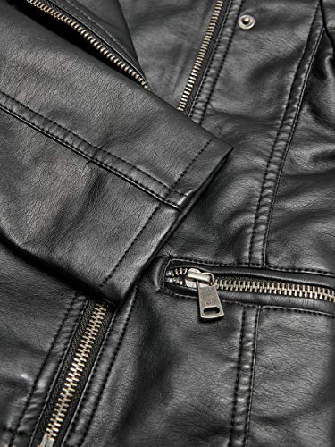 Only KONFREYA Faux Leather Biker OTW Noos Chaqueta de cuero sintético, negro, 164 para Niñas