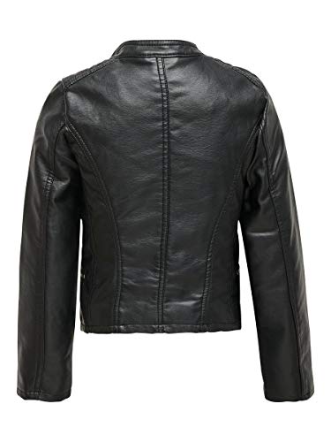 Only KONFREYA Faux Leather Biker OTW Noos Chaqueta de cuero sintético, negro, 164 para Niñas