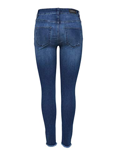 Only Nos Onlblush Mid Ank Raw Jeans Rea2077 Noos, Vaqueros Skinny para Mujer, Azul (Medium Blue Denim), W42/L30 (Talla del fabricante: X-Large)