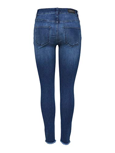 Only Nos Onlblush Mid Ank Raw Jeans Rea2077 Noos, Vaqueros Skinny para Mujer, Azul (Medium Blue Denim), W42/L30 (Talla del fabricante: X-Large)