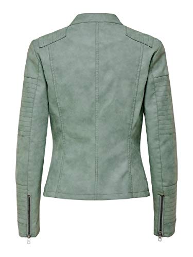 ONLY ONLAVA Faux Leather Biker OTW Noos Chaqueta, Grün (Chinois Green Chinois Green), 40 para Mujer