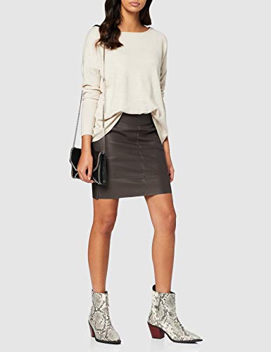 Only Onlbase Faux Leather Skirt Otw Noos Falda, Gris (Peat Peat), 38 para Mujer