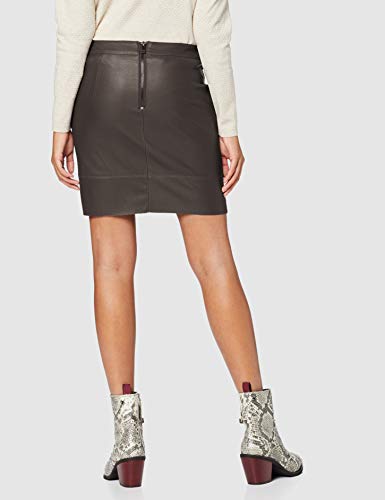 Only Onlbase Faux Leather Skirt Otw Noos Falda, Gris (Peat Peat), 38 para Mujer