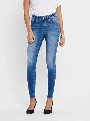 Only Onlblush Life Midsk Ankraw Rea12187 Vaqueros, Denim Azul Medio, 30W / 34L para Mujer