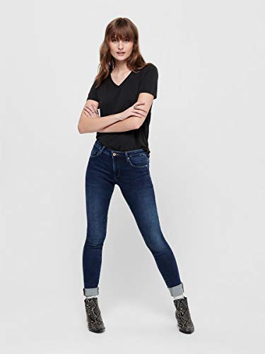 Only Onlcarmen Life Reg SK Jogg Pj292 Vaqueros, Dark Blue Denim, L30/W27 para Mujer