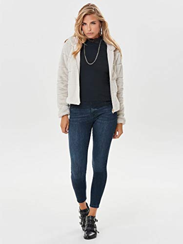 Only Onlchris Fur Hooded Jacket Otw Noos Chaqueta, Gris (Pumice Stone Pumice Stone), Medium para Mujer