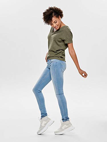 Only Onlcoral SL SK Jeans BB Cre185063 Vaqueros Skinny, Azul (Light Blue Denim Light Blue Denim), 34 /L32 (Talla del Fabricante: 25.0) para Mujer