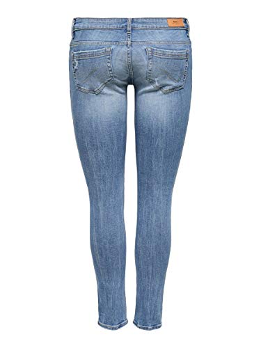 Only Onlcoral SL Skinny DEST BB Amom-45 Noos Jeans elásticos, Medium Blue Denim, 28/30 para Mujer