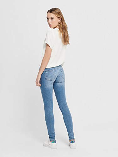 Only Onlcoral SL Skinny DEST BB Amom-45 Noos Jeans elásticos, Medium Blue Denim, 28/30 para Mujer