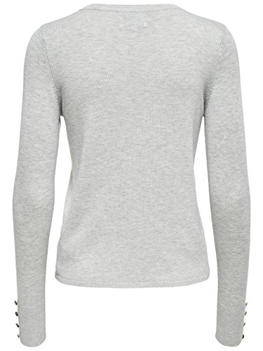 Only onlDINA L/S Cardigan KNT Noos Chaqueta Punto, Gris (Light Grey Melange), 36 (Talla del Fabricante: Small) para Mujer