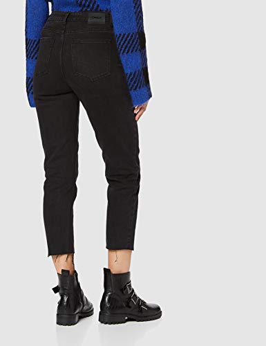 Only Onlemily HW St Raw Ankle Mae004 Noos Vaqueros Straight, Negro (Black Denim Black Denim), 38 /L32 (Talla del Fabricante: 30) para Mujer