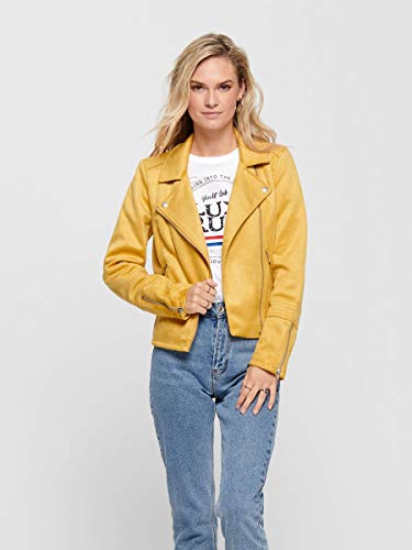 Only Onlgerry Faux Suede Biker Otw Chaqueta, Golden Apricot, 38 para Mujer