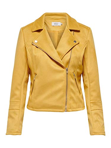 Only Onlgerry Faux Suede Biker Otw Chaqueta, Golden Apricot, 38 para Mujer